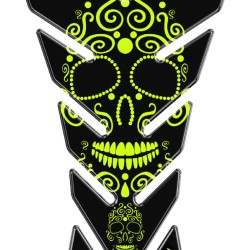 Tankpad One Design black edition skull 2 fluo κίτρινο μαύρο