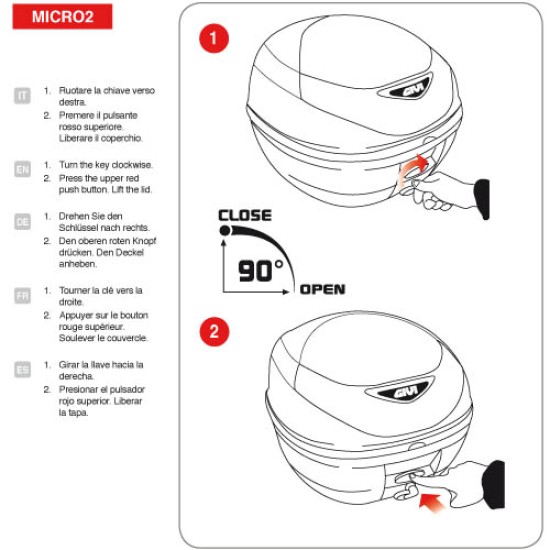 Topcase GIVI E300N2 30 lt. με κόκκινα κρύσταλλα