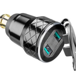 Αντάπτορας αλουμινίου Interphone με διπλό USB για BMW/KTM/Triumph