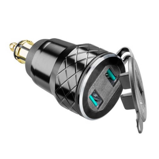 Αντάπτορας αλουμινίου Interphone με διπλό USB για BMW/KTM/Triumph