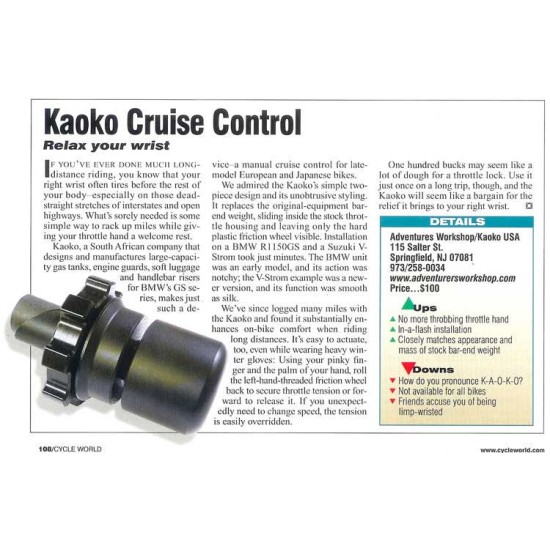 Cruise Control KAOKO Kawasaki Z 750/1000 -09 / ZZR 1100 / 1200 / ZRX 1200R