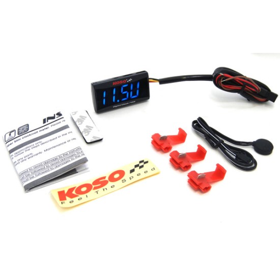 Ψηφιακό ρολόι-βολτόμετρο Koso Super Slim με μπλε φωτισμό