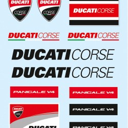 Αυτοκόλλητα Ducati Corse σετ 12 τεμ.