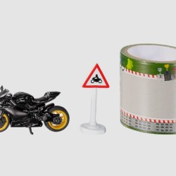 Μινιατούρα 1:64 Ducati Panigale με πίστα αγώνων μαύρη