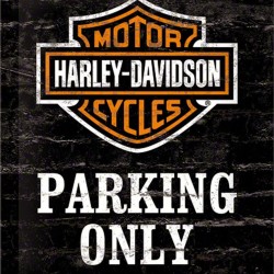 Πινακίδα με λογότυπο Harley-Davidson Parking Only