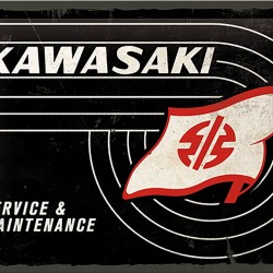 Πινακίδα με λογότυπο Kawasaki Service & Maintanance
