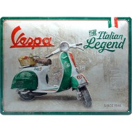 Πινακίδα με λογότυπο Vespa Italian Legend