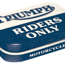 Κουτί χαπιών με το λογότυπο Triumph Riders Only