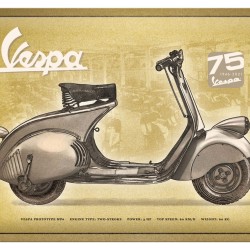 Πινακίδα με λογότυπο Vespa επετειακή έκδοση 75 χρόνων