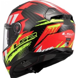 Κράνος LS2 Vector II FF811 Carbon Tantic κόκκινο-neon κίτρινο