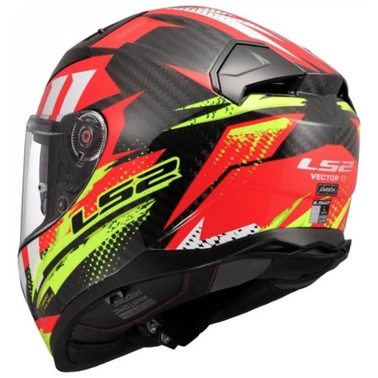 Κράνος LS2 Vector II FF811 Carbon Tantic κόκκινο-neon κίτρινο