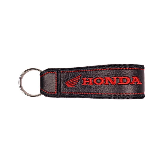 Μπρελόκ δερματίνη με λογότυπο Honda μαύρο - κόκκινο