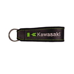 Μπρελόκ δερματίνη με λογότυπο Kawasaki μαύρο - λευκό - πράσινο