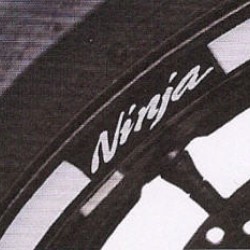 Αυτοκόλλητο τροχών Kawasaki Ninja λευκό