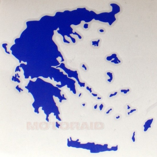 Αυτοκόλλητο ανάγλυφο χάρτης Ελλάδος 12 x 12cm μπλε