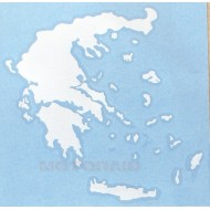 Αυτοκόλλητο ανάγλυφο χάρτης Ελλάδος 12 x 12cm λευκό