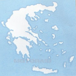 Αυτοκόλλητο ανάγλυφο χάρτης Ελλάδος 12 x 12cm λευκό