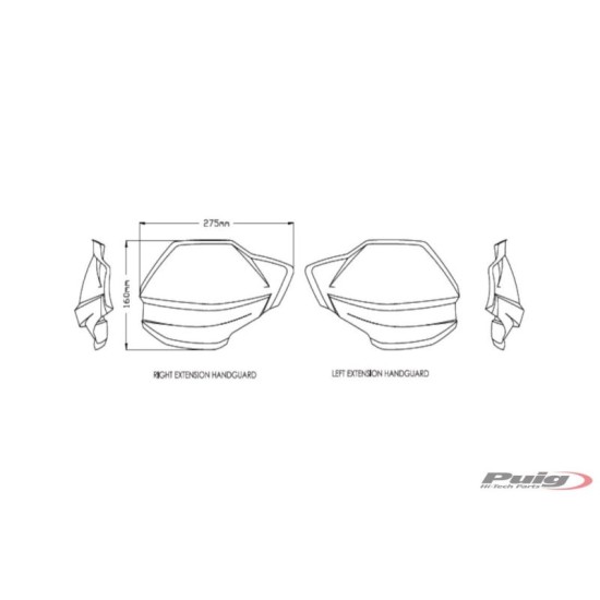 Επεκτάσεις εργοστασιακών χουφτών Puig Ducati Multistrada V4/S/S Sport διάφανες