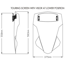 Ζελατίνα Puig Touring με σπόιλερ Yamaha Tracer 7 ελαφρώς φιμέ