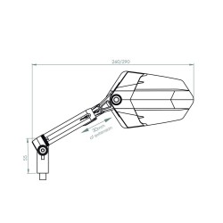 Καθρέπτης Puig Explorer δεξιός ασημί Καθρέπτης Puig Explorer δεξιός ασημί