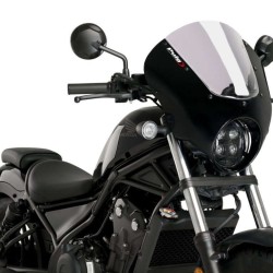 Puig Dark Night semi-fairing Honda CMX 500 Rebel 20- μαύρο ματ με ζελατίνα ελαφρώς φιμέ