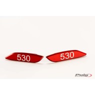 Καπάκια καθρεπτών fairing Puig Yamaha T-MAX 530 κόκκινα (σετ)