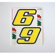 Αυτοκόλλητα σετ Valentino Rossi αριθμοί ''6-9'' 14 x 16 εκ. (4 τεμ)