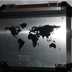 Αυτοκόλλητο QTR ''WORLD'' 30 x 15 εκ. μαύρο
