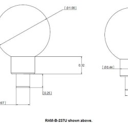 Άνω/χαμηλή (κάτω) βάση RAM-MOUNT με σπείρωμα