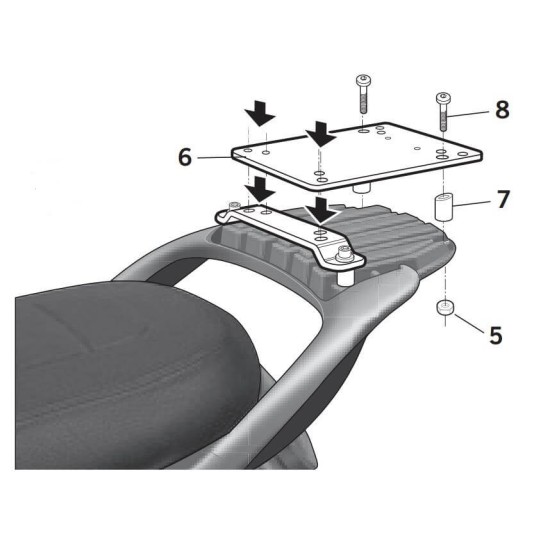 Βάση topcase SHAD Aprilia Scarabeo 125-200 08-12