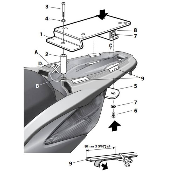 Βάση topcase SHAD Honda SH 125/150 09-16