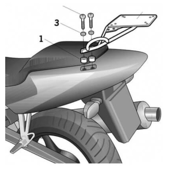 Βάση topcase SHAD Honda CBR 600 F -08