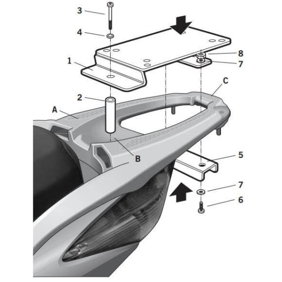 Βάση topcase SHAD Honda SH 125/150 05-08