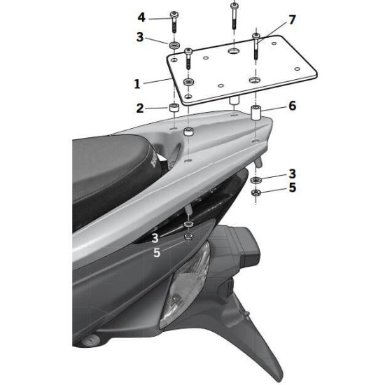 Βάση topcase SHAD Honda Vision 110-125