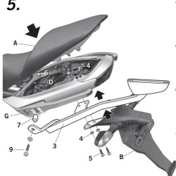 Βάση topcase SHAD Kawasaki ER-6 F/N 09-11