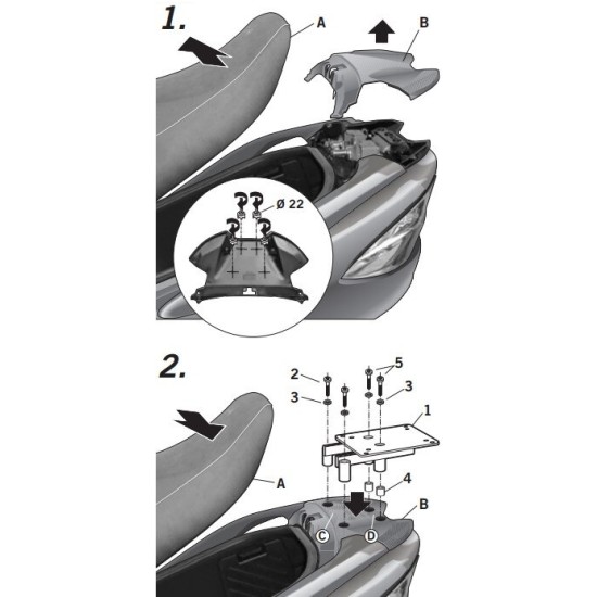 Βάση topcase SHAD Suzuki Burgman 400/K7/Z/ABS -16