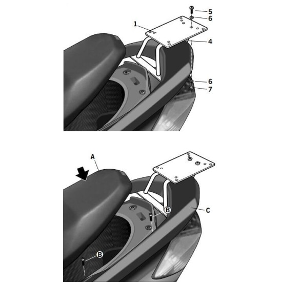 Βάση topcase SHAD Yamaha Cygnus X 125 07-16