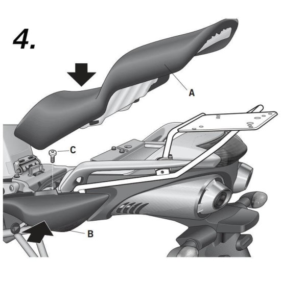 Βάση topcase SHAD Yamaha FZ6 Fazer 04-12