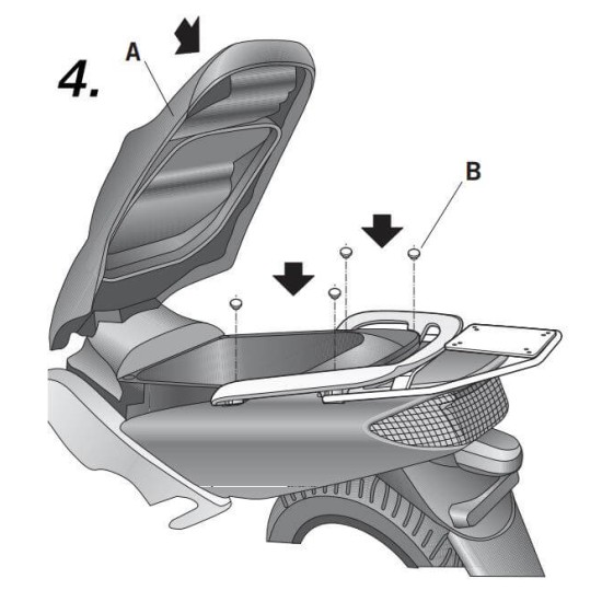 Βάση topcase SHAD Yamaha T-MAX 500 -07