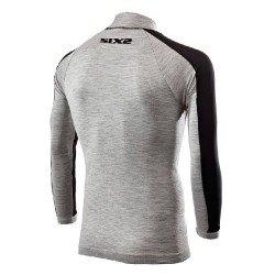 Ισοθερμική μπλούζα ζιβάγκο SIX2 TS4 PLUS Merino Wool windshell carbon  (1ου επιπέδου)