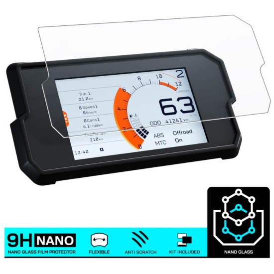 Nano glass για προστασία TFT οθόνης KTM 125-200-390 Duke 17- (σετ 2 ultra clear)