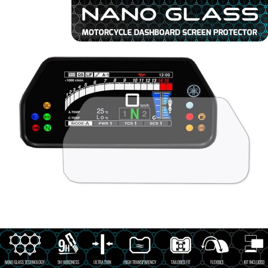 Nano glass για προστασία TFT οθόνης Yamaha MT-10 SP (σετ 2 ultra clear)