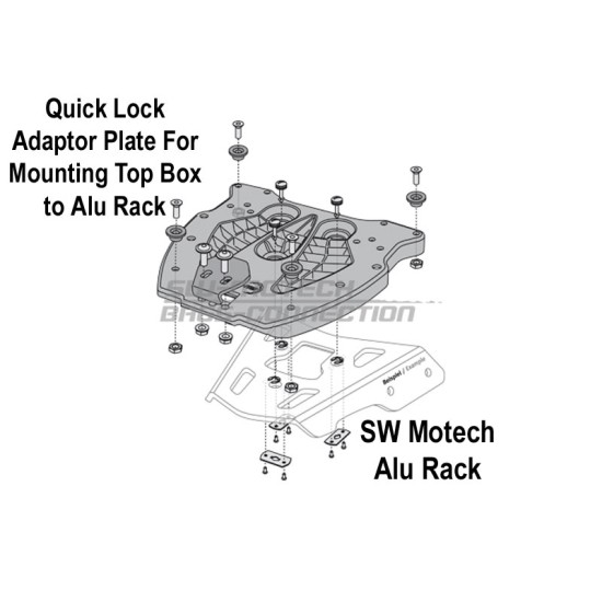 Βάση topcase ALU-RACK Suzuki DL 650 V-Strom 04-11
