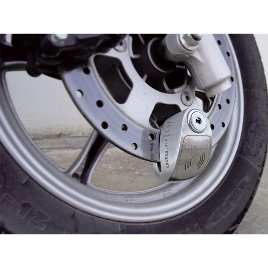 Κλειδαριά δισκόφρενου με συναγερμό Urban Security UR907S 6χιλ. inox steel Κλειδαριά δισκόφρενου με συναγερμό Urban Security UR907S 6χιλ. inox steel