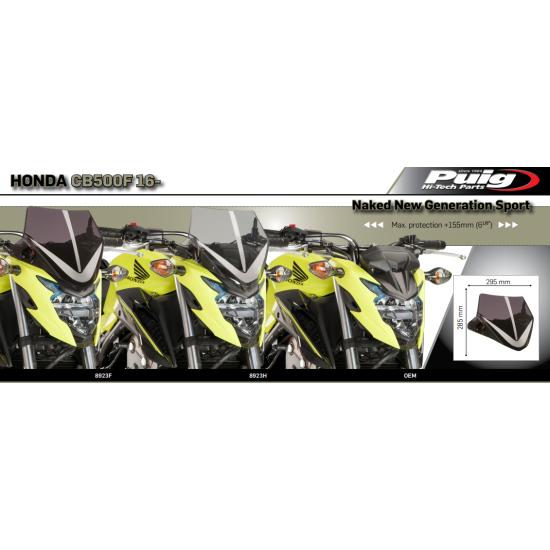 Ζελατίνα Puig Naked New Generation Sport Honda CB 500 F 16-18 σκούρο φιμέ