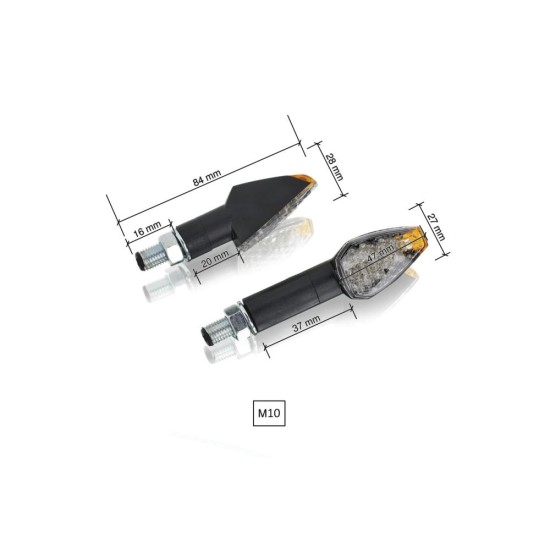 Φώτα στροφής Peak, μαύρα, PUIG 4491N Φώτα στροφής Peak, μαύρα, PUIG 4491N