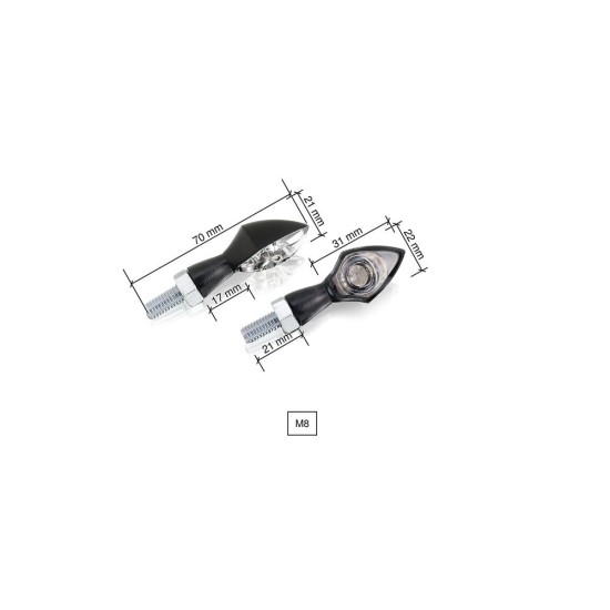 Φώτα κατεύθυνσης LED, μαύρα, PUIG 5609N