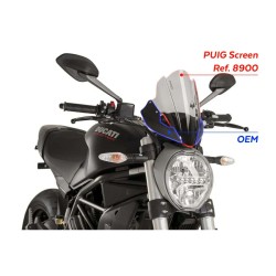 Sport Ζελατίνα μαύρη PUIG 8900N DUCATI: MONSTER 1200 2014-20, MONSTER 797 2017-20, MONSTER 797+ 2017-20