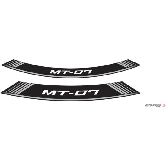 Εσωτερικά αυτοκόλλητα ζάντας Silver PUIG 9136P YAMAHA: MT-07 2014-24