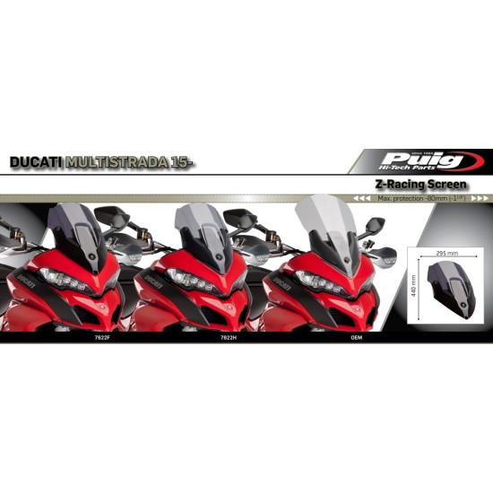 Ζελατίνα Puig Sport Ducati Multistrada 1200/S 15- σκούρο φιμέ